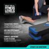 imageRBX Aerobic Step Platform with NonSlip Textured Surface 2Level Adjustable Steppers for Exercise Compact Lightweight EasytoStore Exercise Step ampamp Fitness Step BenchBlackBlue