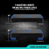 imageRBX Aerobic Step Platform with NonSlip Textured Surface 2Level Adjustable Steppers for Exercise Compact Lightweight EasytoStore Exercise Step ampamp Fitness Step BenchBlackBlue