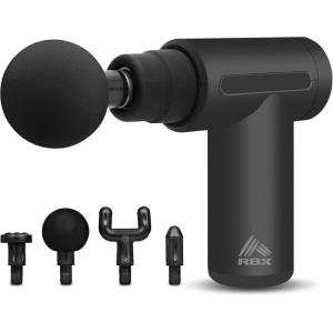 imageRBX Travel Massage Gun Deep Tissue Percussion ampamp Muscle Massager for Athletes Quiet Electric Sport Massager Portable Lightweight Massager for Pain Relief Relaxation and Muscle Fatigue Black
