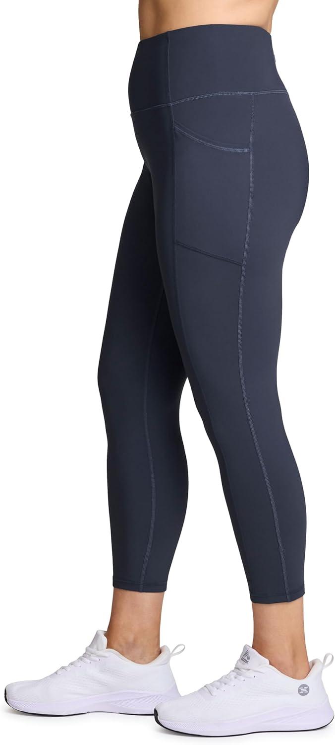 imageRBX Active Womens Plus Size Stretch AnkleFull Length Workout Running Gym Yoga LeggingsVintage Navy
