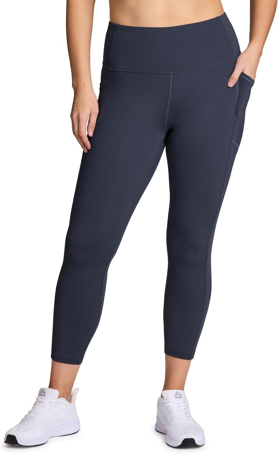 imageRBX Active Womens Plus Size Stretch AnkleFull Length Workout Running Gym Yoga LeggingsVintage Navy