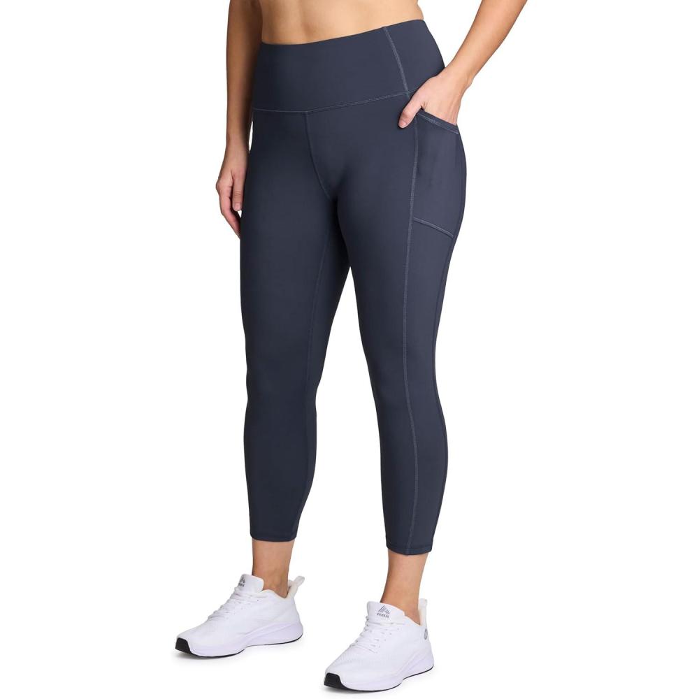 imageRBX Active Womens Plus Size Stretch AnkleFull Length Workout Running Gym Yoga LeggingsVintage Navy