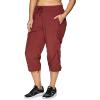 imageBX Active Womens Plus Size Woven Lightweight Drawstring Capri Pant Rust 3X