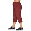 imageBX Active Womens Plus Size Woven Lightweight Drawstring Capri Pant Rust 3X