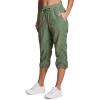 imageRBX Active Capri Pants for Women Joggers Stretch Lightweight Womens Casual Pant Capri with DrawstringBasil