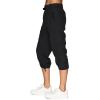imageRBX Active Capri Pants for Women Joggers Stretch Lightweight Womens Casual Pant Capri with DrawstringJet Black