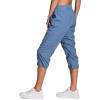 imageRBX Active Capri Pants for Women Joggers Stretch Lightweight Womens Casual Pant Capri with DrawstringMoonlight Blue