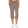 imageRBX Active Capri Pants for Women Joggers Stretch Lightweight Womens Casual Pant Capri with DrawstringTaupe Beige