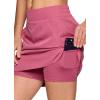 imageRBX Active Longer Length Skort for Women Quick Drying Woven Pickleball Golf Skort with Pockets for Tennis Hiking RunningBerry Beauty