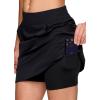 imageRBX Active Longer Length Skort for Women Quick Drying Woven Pickleball Golf Skort with Pockets for Tennis Hiking RunningLong Length Black