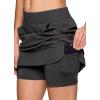 imageRBX Active Longer Length Skort for Women Quick Drying Woven Pickleball Golf Skort with Pockets for Tennis Hiking RunningLong Length Charcoal