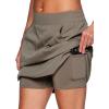 imageRBX Active Longer Length Skort for Women Quick Drying Woven Pickleball Golf Skort with Pockets for Tennis Hiking RunningLong Length Smoke Sage