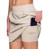imageRBX Active Longer Length Skort for Women Quick Drying Woven Pickleball Golf Skort with Pockets for Tennis Hiking RunningSand