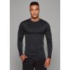 imageRBX Active Mens Athletic Performance Long Sleeve Crew Neck Fleece Lined Insulated Fitted Base Layer TShirtF19 Black