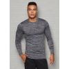 imageRBX Active Mens Athletic Performance Long Sleeve Crew Neck Fleece Lined Insulated Fitted Base Layer TShirtF19 Grey