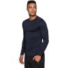 imageRBX Active Mens Athletic Performance Long Sleeve Crew Neck Fleece Lined Insulated Fitted Base Layer TShirtF19 Navy Blue