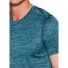 imageRBX Active Mens Athletic Performance Workout Gym Running Short Sleeve Crewneck TShirtHeather Moroccan Blue
