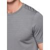 imageRBX Active Mens Athletic Performance Workout Gym Running Short Sleeve Crewneck TShirtShadow Stripe Grey