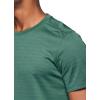 imageRBX Active Mens Athletic Performance Workout Gym Running Short Sleeve Crewneck TShirtShadow Stripe Jasper Green