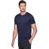 imageRBX Active Mens Athletic Performance Workout Gym Running Short Sleeve Crewneck TShirtStriated Waffle Navy