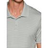 imageRBX Active Mens Golf Shirt Short Sleeve Quick Drying Performance Polo ShirtStriped Light Grey