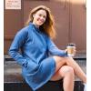 imageRBX Active Womens 14 Zip Fleece Tunic Sweatshirt Dress Mock Neck Sweater Dress with PocketsLatte Heather Mock