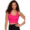 imageRBX Active Womens Athletic Fashion Racerback Seamless Low Impact Workout Sports BraBack Mesh Hot Pink