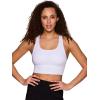 imageRBX Active Womens Athletic Fashion Racerback Seamless Low Impact Workout Sports BraBack Mesh White