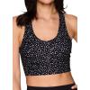 imageRBX Active Womens Athletic Fashion Racerback Seamless Low Impact Workout Sports BraBlackSand Dots