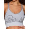 imageRBX Active Womens Athletic Fashion Racerback Seamless Low Impact Workout Sports BraJacquard Floral Grey
