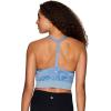 imageRBX Active Womens Athletic Fashion Racerback Seamless Low Impact Workout Sports BraJacquard Floral Light Blue