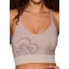 imageRBX Active Womens Athletic Fashion Racerback Seamless Low Impact Workout Sports BraJacquard Floral Taupe