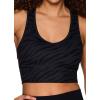 imageRBX Active Womens Athletic Fashion Racerback Seamless Low Impact Workout Sports BraTonal Zebra Black