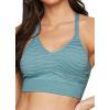 imageRBX Active Womens Athletic Fashion Racerback Seamless Low Impact Workout Sports BraZebra Light Blue