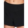 imageRBX Active Womens Athletic Relaxed Fit Quick Dry Stretch Woven Running Short with Inner Attached Brief and PocketsSolid Black
