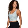 imageRBX Active Womens Bra Top Athletic Yoga Crop Tank Top with Built in Shelf BraBlue Brushed Weave