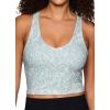 imageRBX Active Womens Bra Top Athletic Yoga Crop Tank Top with Built in Shelf BraBlue Brushed Weave
