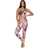 imageRBX Active Womens Bra Top Athletic Yoga Crop Tank Top with Built in Shelf BraMisty Cloud Multi