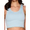 imageRBX Active Womens Bra Top Athletic Yoga Crop Tank Top with Built in Shelf BraRibbed Light Blue