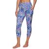 imageRBX Active Womens Capris Leggings Yoga Athletic Workout Cropped LeggingsFlower Bed Multi