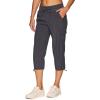 imageRBX Active Womens Cargo Capri Pant with Pockets Fashion Lightweight Woven with DrawstringDeep Charcoal