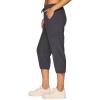imageRBX Active Womens Cargo Capri Pant with Pockets Fashion Lightweight Woven with DrawstringDeep Charcoal