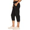 imageRBX Active Womens Cargo Capri Pant with Pockets Fashion Lightweight Woven with DrawstringJet Black