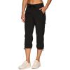 imageRBX Active Womens Cargo Capri Pant with Pockets Fashion Lightweight Woven with DrawstringJet Black