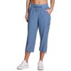 imageRBX Active Womens Cargo Capri Pant with Pockets Fashion Lightweight Woven with DrawstringMoonlight Blue