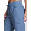 imageRBX Active Womens Cargo Capri Pant with Pockets Fashion Lightweight Woven with DrawstringMoonlight Blue