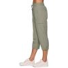 imageRBX Active Womens Cargo Capri Pant with Pockets Fashion Lightweight Woven with DrawstringSmoke Sage