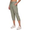 imageRBX Active Womens Cargo Capri Pant with Pockets Fashion Lightweight Woven with DrawstringSmoke Sage