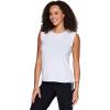 imageRBX Active Womens Fashion Basics Regular Length Super Soft Flowy Yoga Tank TopShirred White