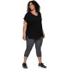imageRBX Active Womens Fashion Plus Size Relaxed Fit Breathable Running Workout Short Sleeve Yoga TShirt TopFrench Terry Black